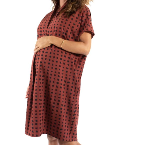 INGRID & ISABEL Everywhere Abstract Print Maternity Tunic Dress Size M 8/10 - Picture 1 of 7